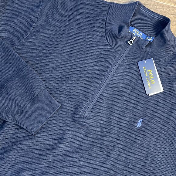 NWT Polo Ralph Lauren 1/4 Zip Pullover Sweater Big & Tall Navy Men’s‎ 4XB $125
